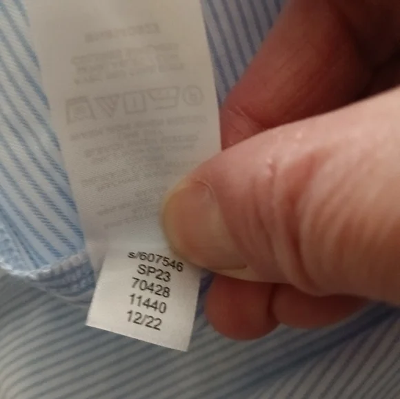 LOFT womens light blue striped square neck tie waist blouse with long sleeve(S) - Picture 10 of 10